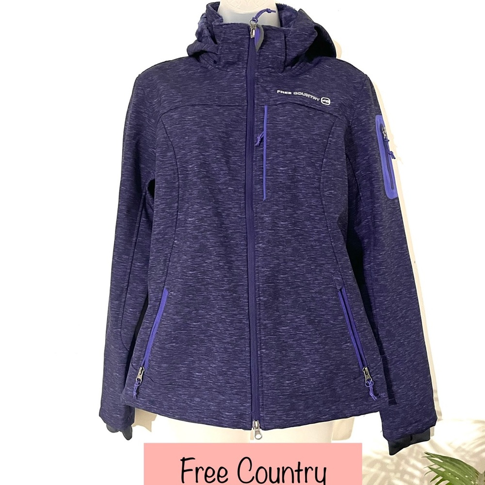 Free Country Purple Jacket Size Medium Fleece lined, soft shell